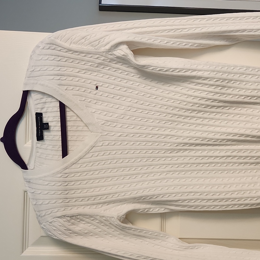 white sweater